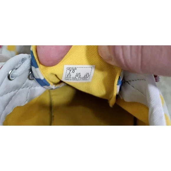 Vans Youth 7 Red Yellow Blue Checkerboard Low Top Skate Shoes Retro Classic - Picture 7 of 8